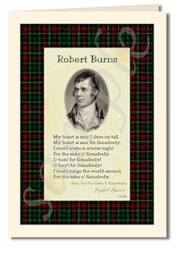 robert burns extract from For The Sake O Somebody cards