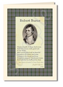 robert burns extract from Here's a health to them that's awa cards